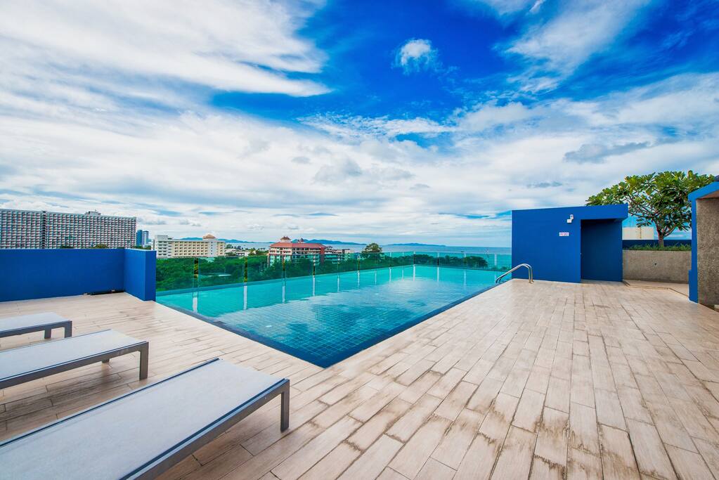 Rooftop swimming pool with amazing landscape view and Sea
