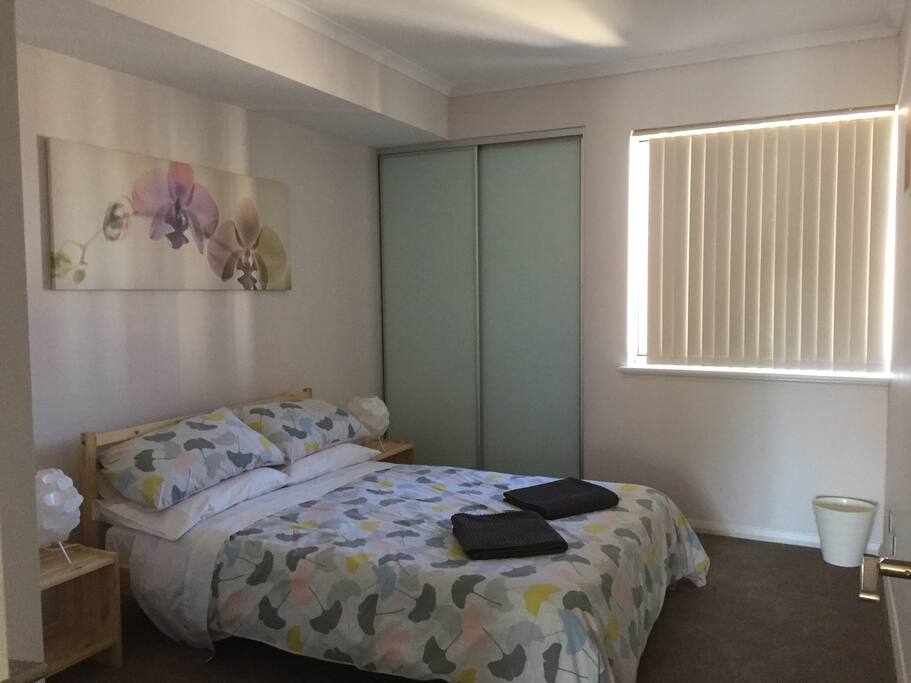Bedroom facing living room.