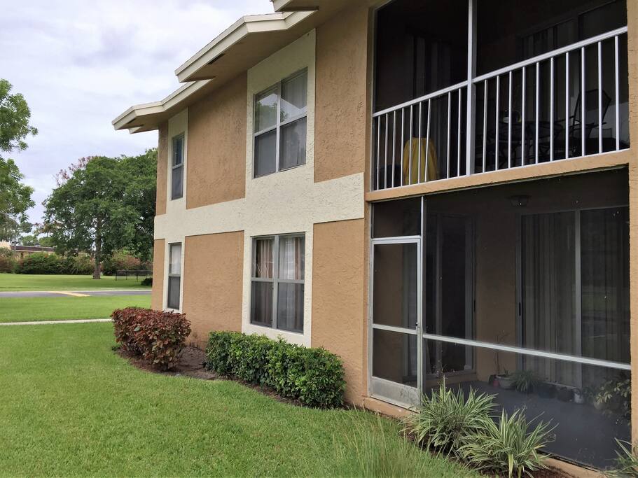 The outside of the apartment
