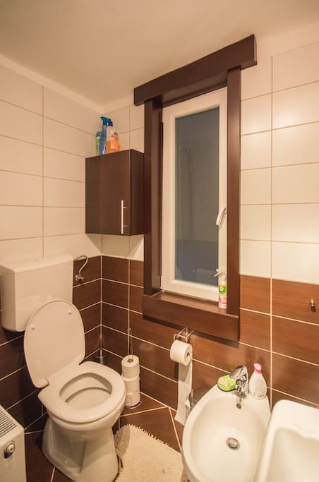 Separate toilet.