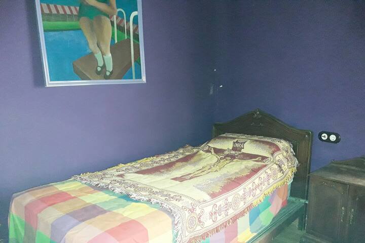 Purple room of the house of Mary