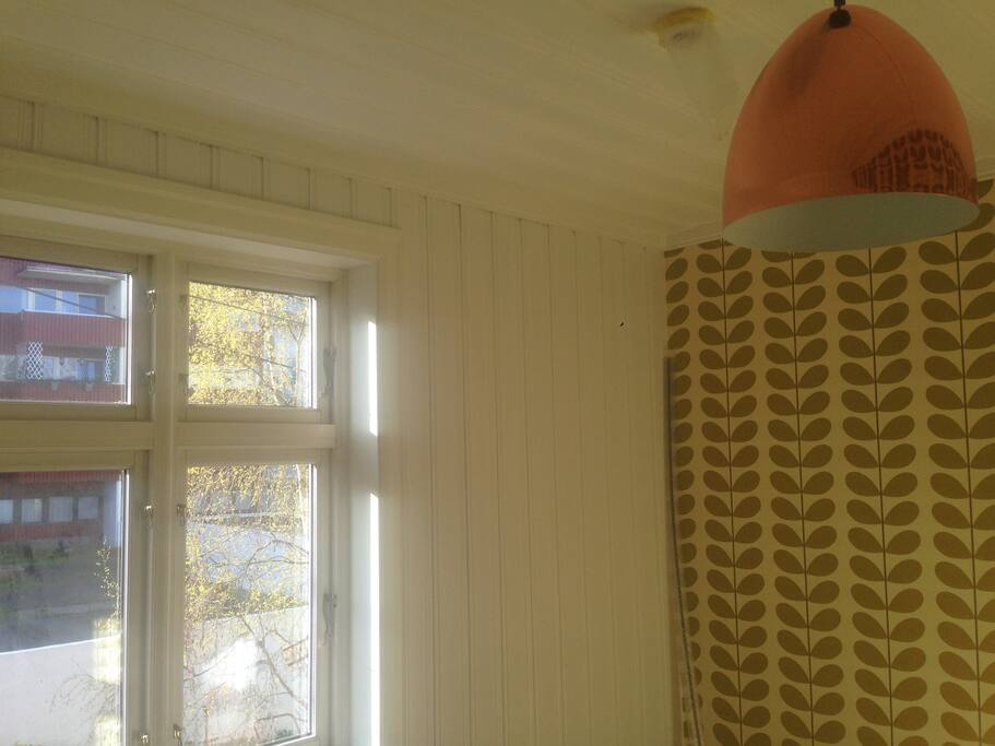 This is the bedroom after painting and wallpaper. Still the bed is not in place on this picture.