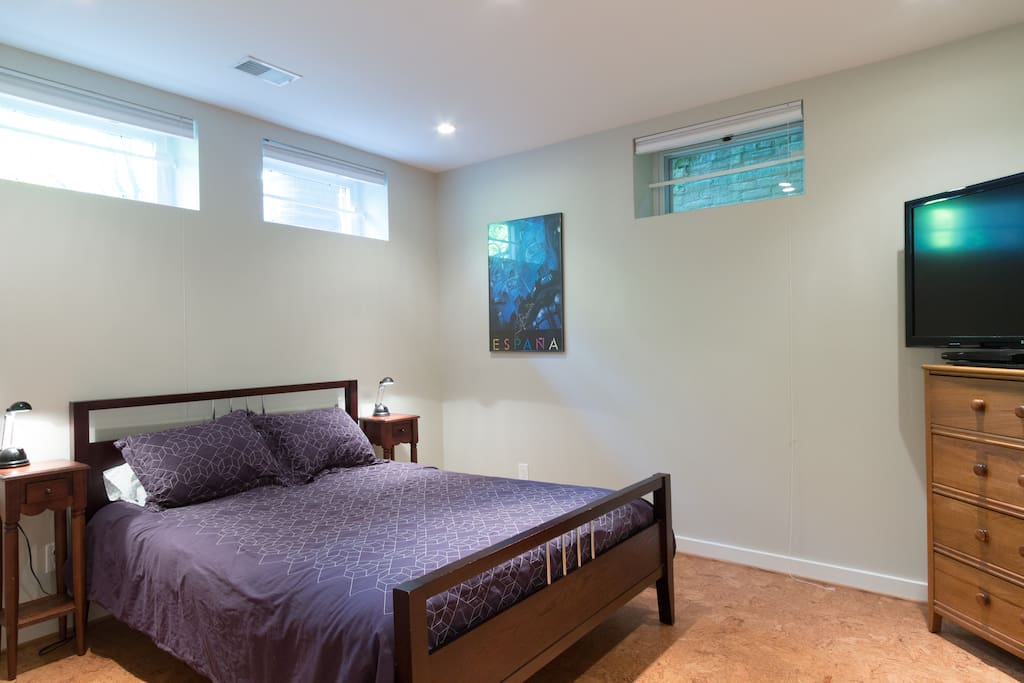 Comfortable Queen size bed and Roku available on television