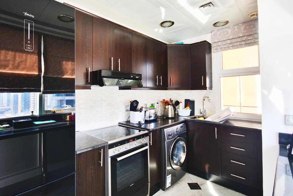 Fully equipped kitchen with high-tech appliances