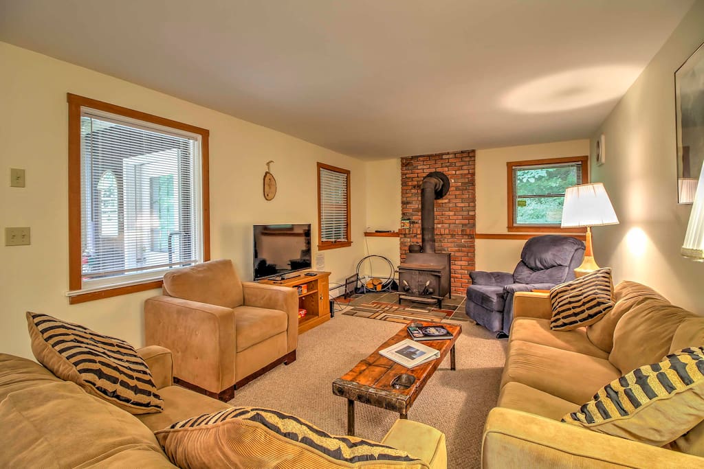 Escape to Vermont woods at this Bridgewater Corners vacation rental apartment.