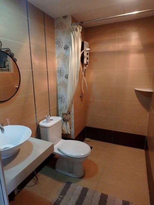 private bathroom attached to the bedroom
