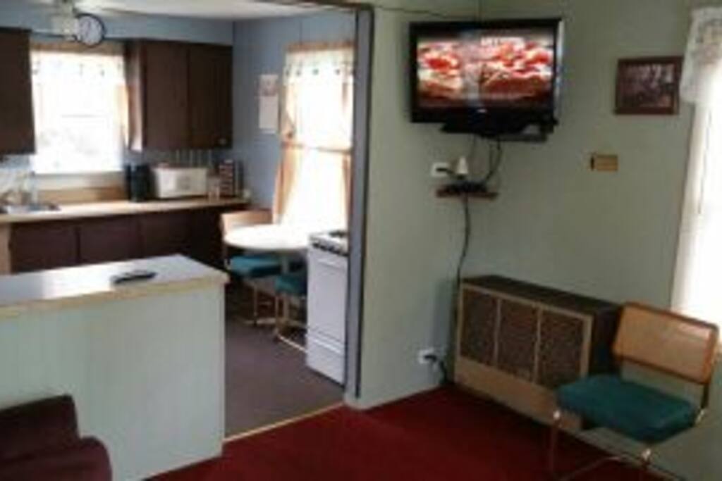View of partial living room and kitchen