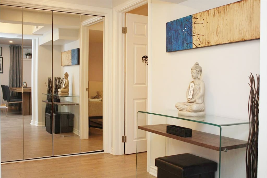 Foyer with large coat closet