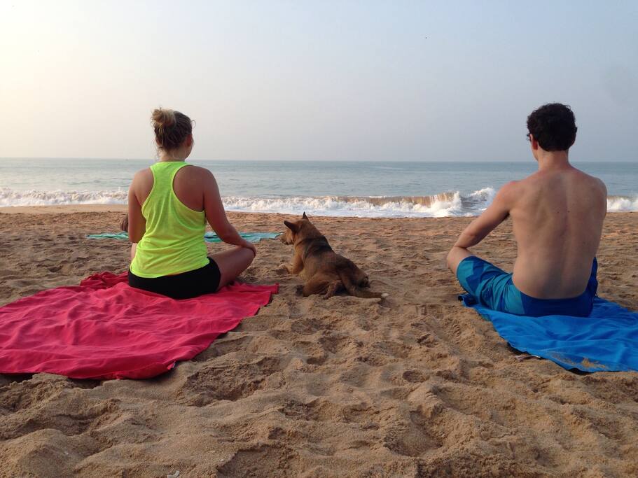 yoga and relaxing becah