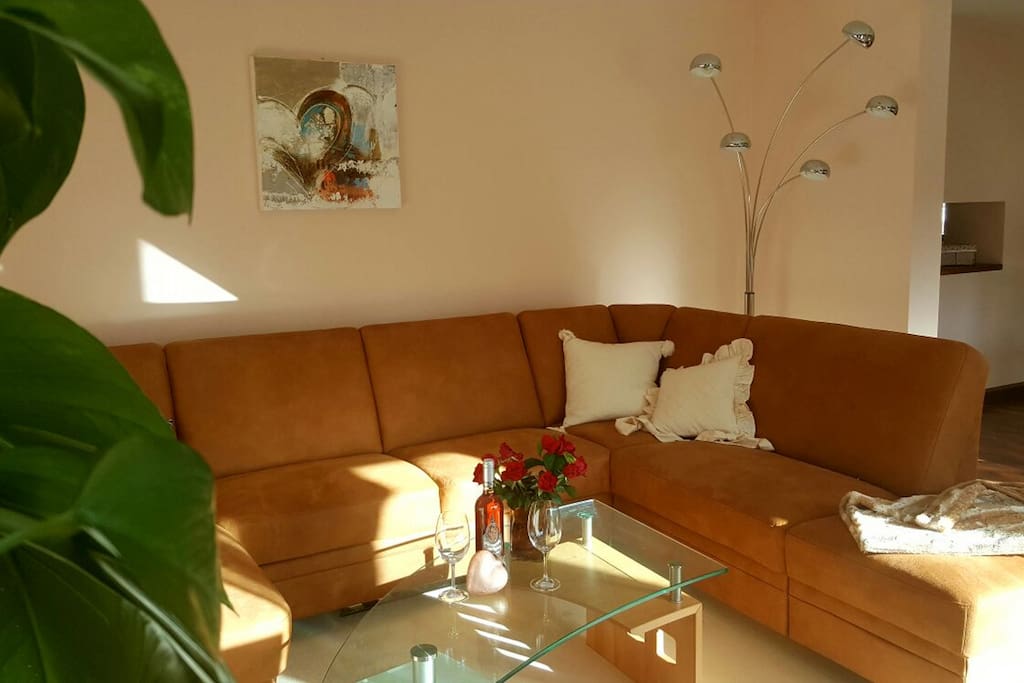 Wohnzimmer- Doppelbettcouch