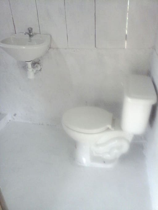 the bathroom of the bungalow