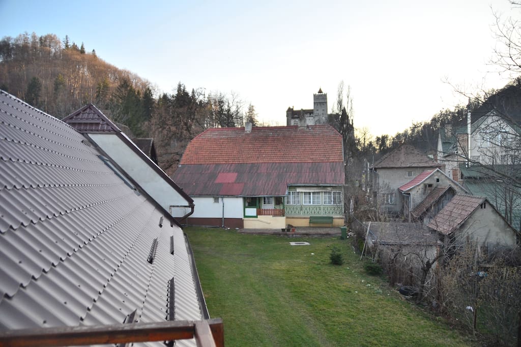 view from the terrace with the Bran Castle