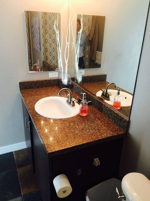 Both bathroom have granite countertops