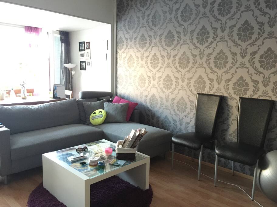 Living room with large window. You can enjoy the sun in every room