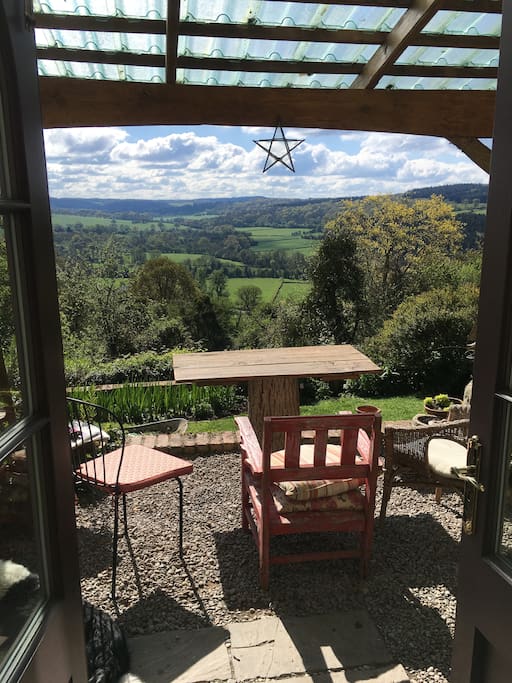 Veranda, outside seating and view