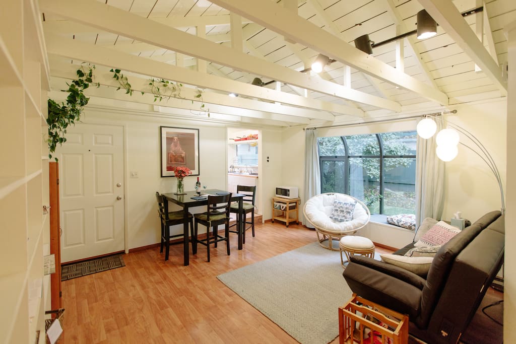 Living room and dining area