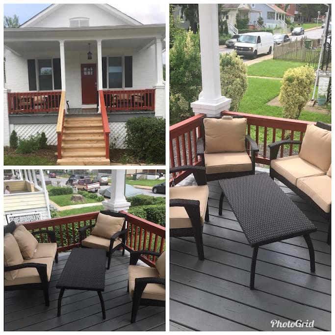 Front porch with ample seating for relaxing