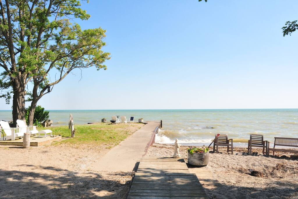 Steps to the Private Beach and Dock