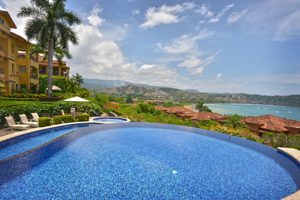 Marbella pool area overlooking the resort and herradura bay.