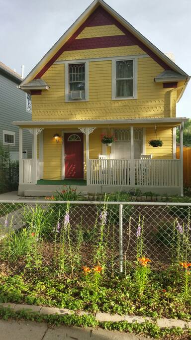 front exterior in summer bloom!