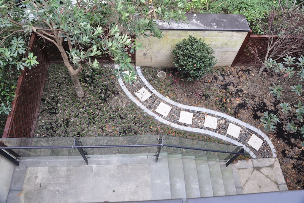 The back yard of the terrace house