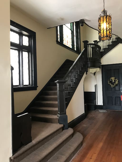 Entry way staircase.