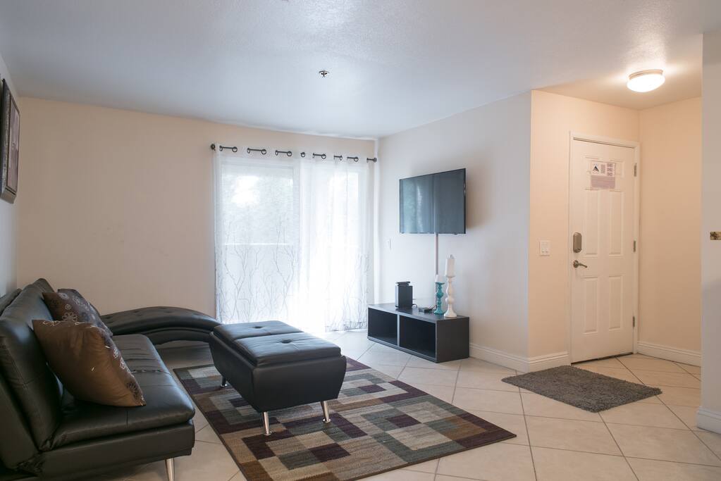 50" inch TV and Front Door Entrance