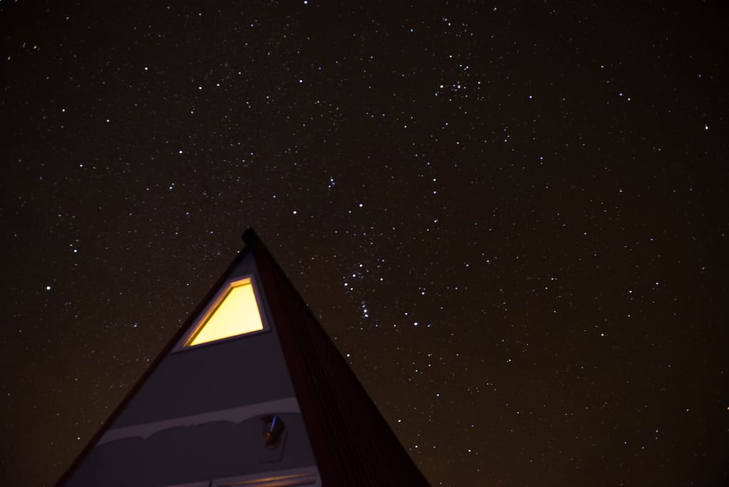 Thanks Dustin! Zoom in a check out Orion over the A-Frame window on a no-moon cloudless night!