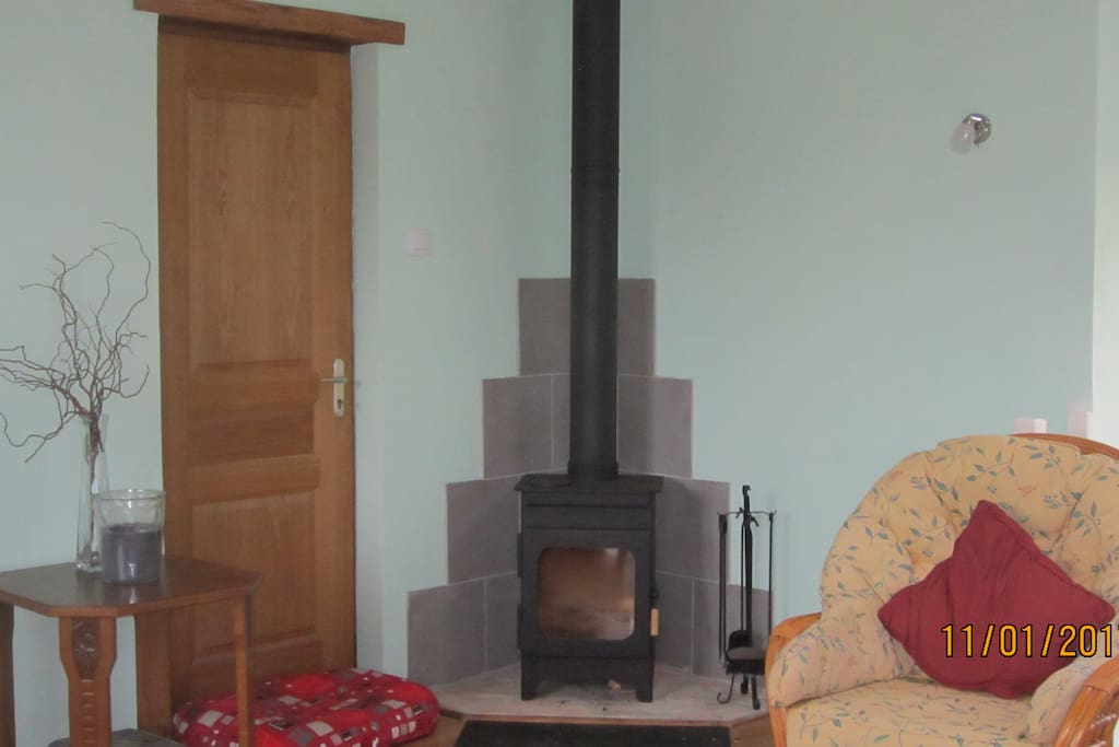 Log burner in living room for those cold winter evenings
