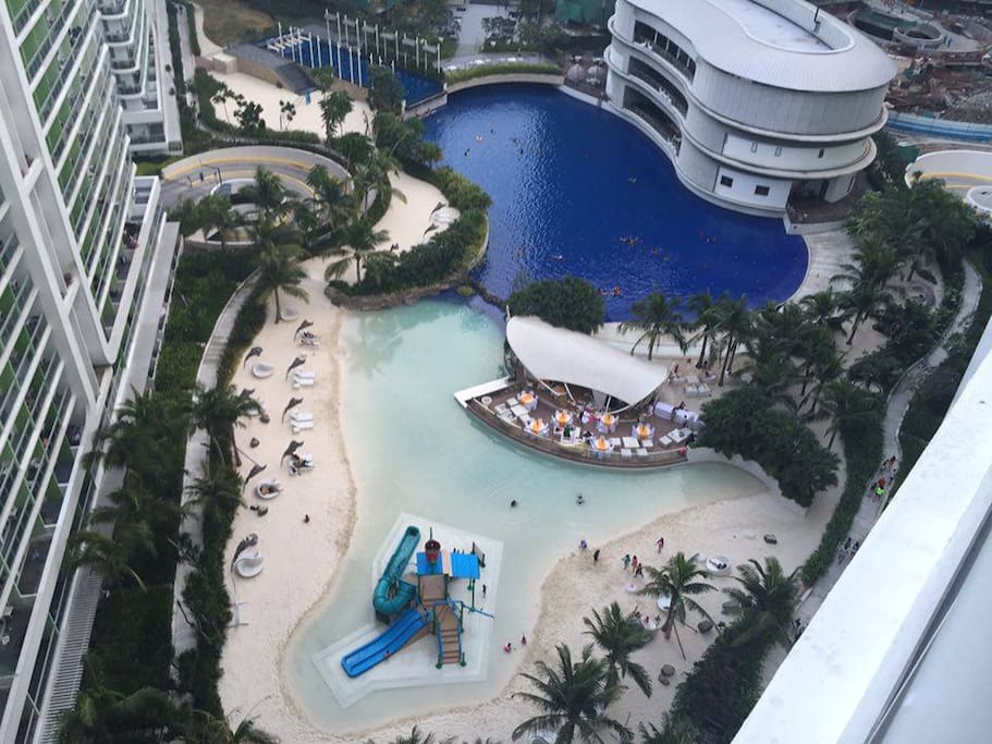 View on the top. Swimming pool.
