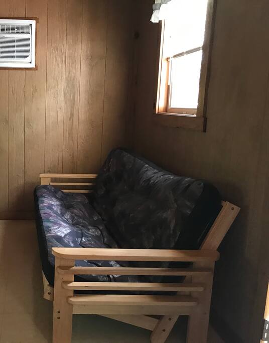 Full size futon in living area