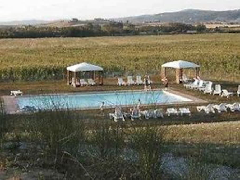 Outside swimming pool area