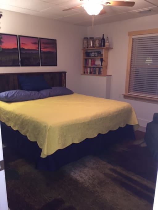 King bed in a private room.
