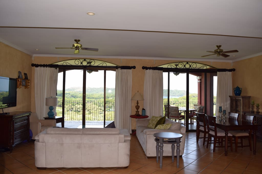 Living and dining areas