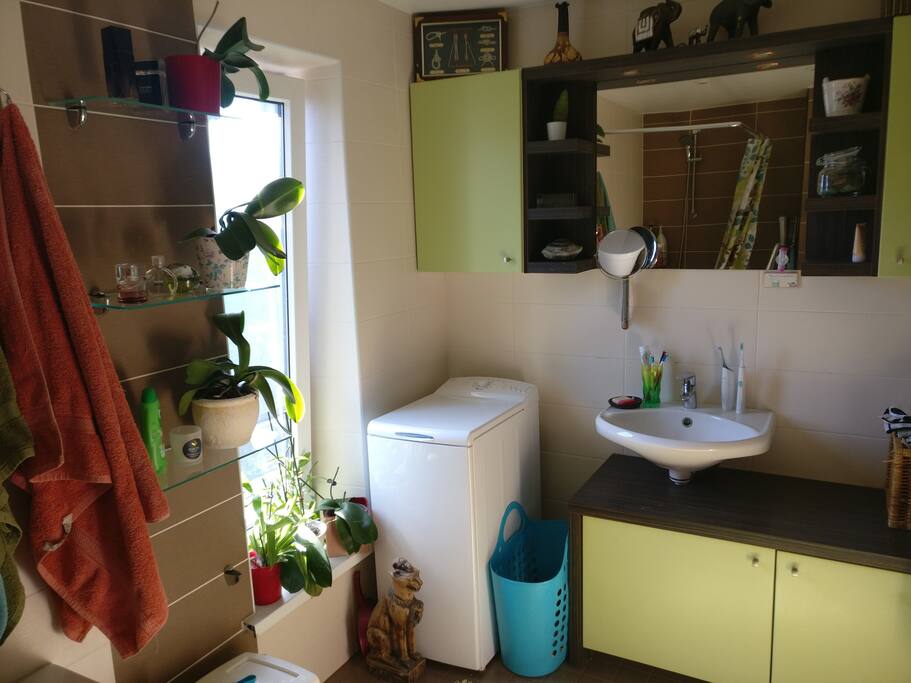 Toilet with bath