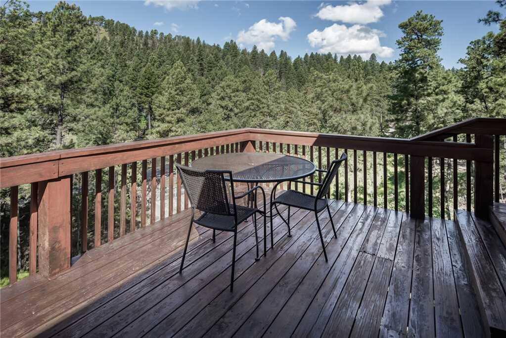 The back deck is a great spot to enjoy morning coffee and evening cocktails with friends!