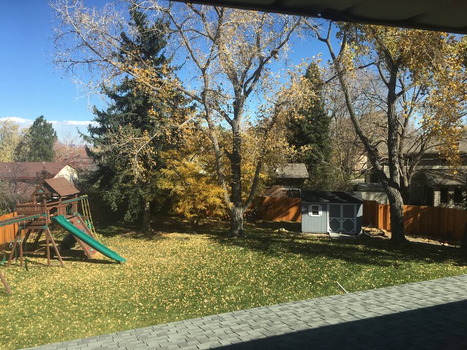 A huge backyard for kids to enjoy the Colorado sun!