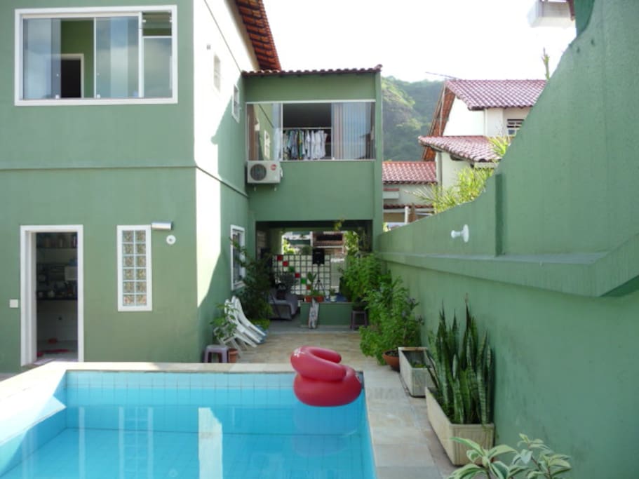 Back patio and pool