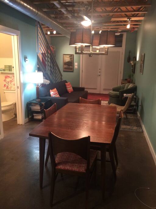 First floor living/dining rooms and half bath