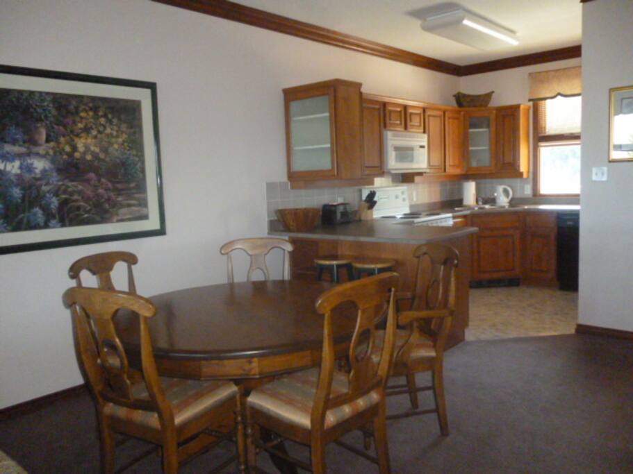 Dining room and kitchen