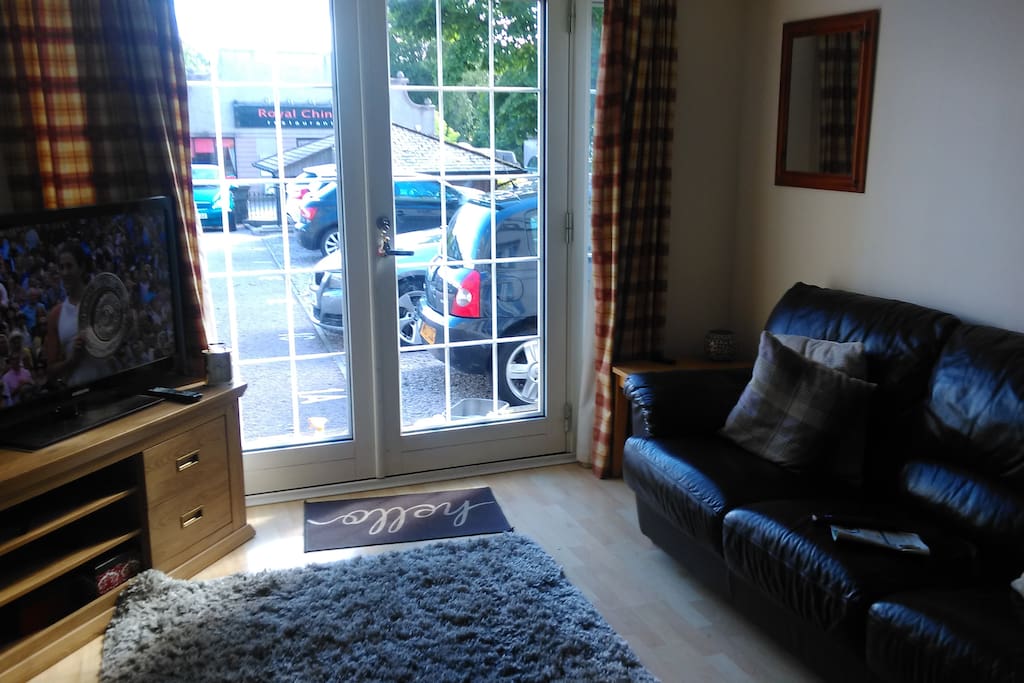 Quiet and bright with parking and great location.