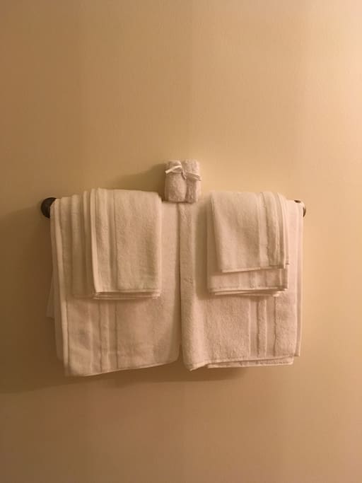 Set of fresh towels with wash cloth, for you