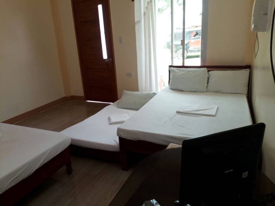 2 beds with 1 extended matress...