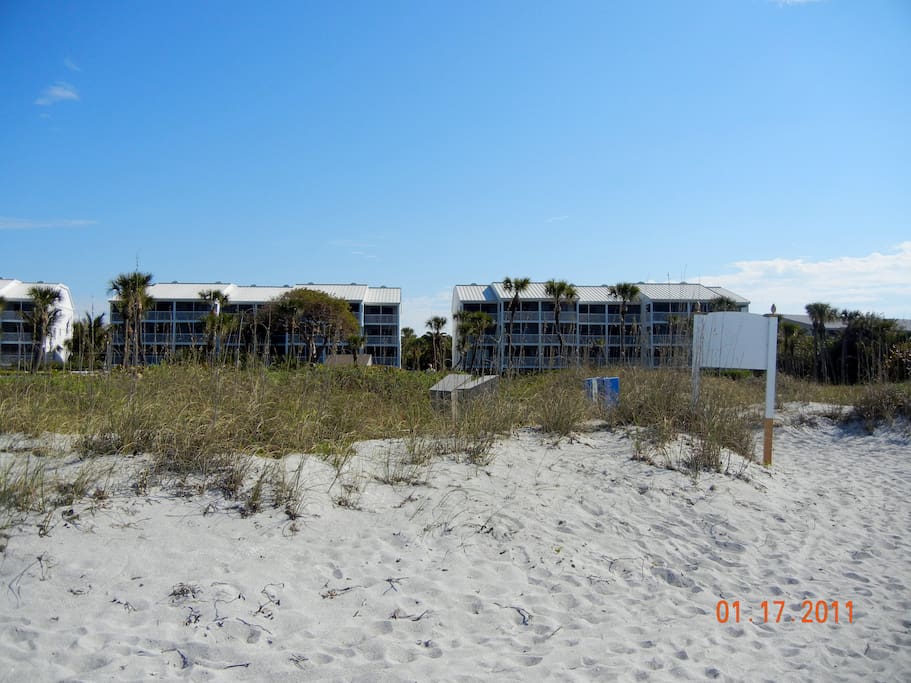 looking from the beach towards my units