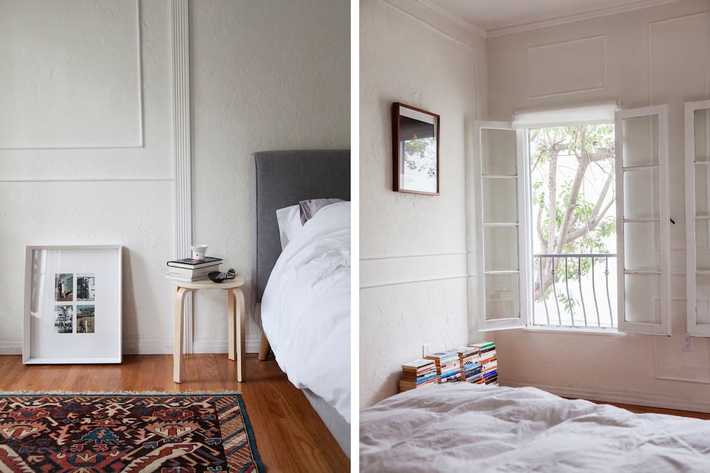 Panelled walls and windows that open up to leafy trees, a perfect place to retire to a good book.