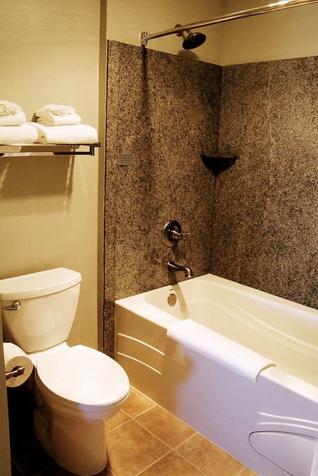Enjoy a jetted tub.