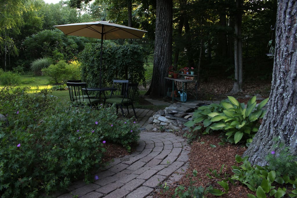 Patio with water garden