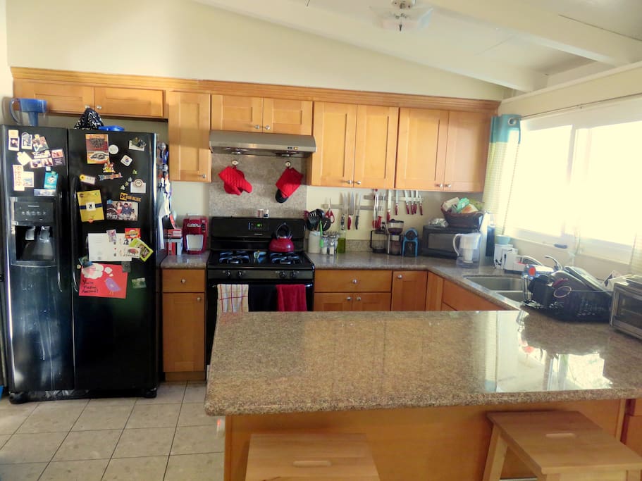 Expansive kitchen with plenty of counter space. Fulfills all of your cooking needs!