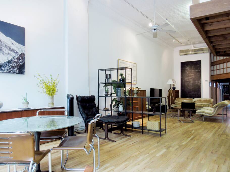 The loft opens directly on an airy common space