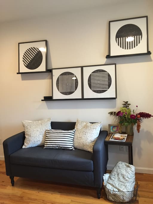 Enjoy a comfortable seating area in the privacy of your room. (Though, you are more than welcome to spend time in the living room/patio/common areas, too!)